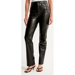 Abercrombie&Fitch 90's Straight Ultra High Rise Vegan Leather Pants sz 28 / US 6